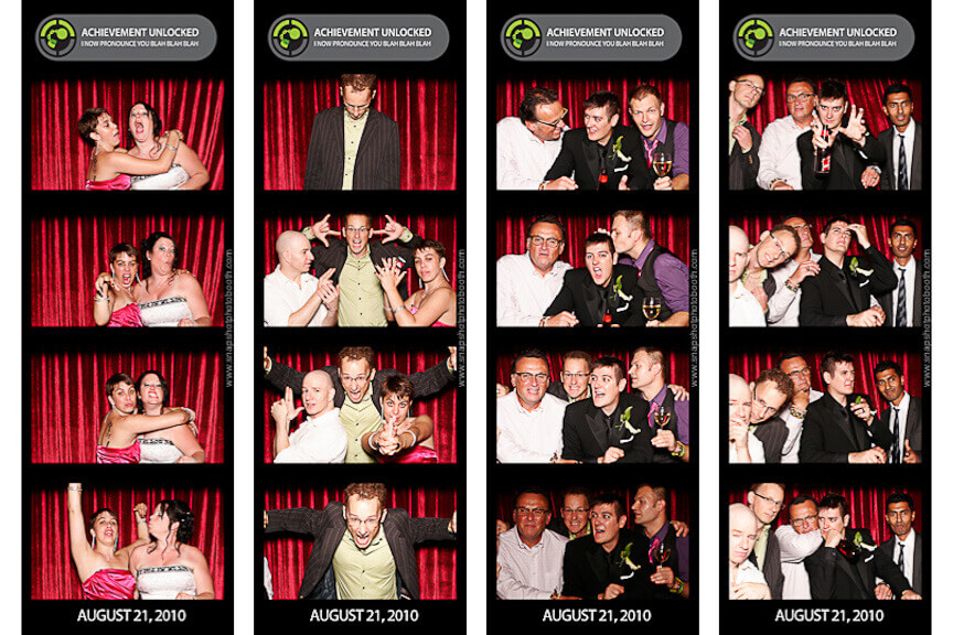 sample strips from a wedding photo booth