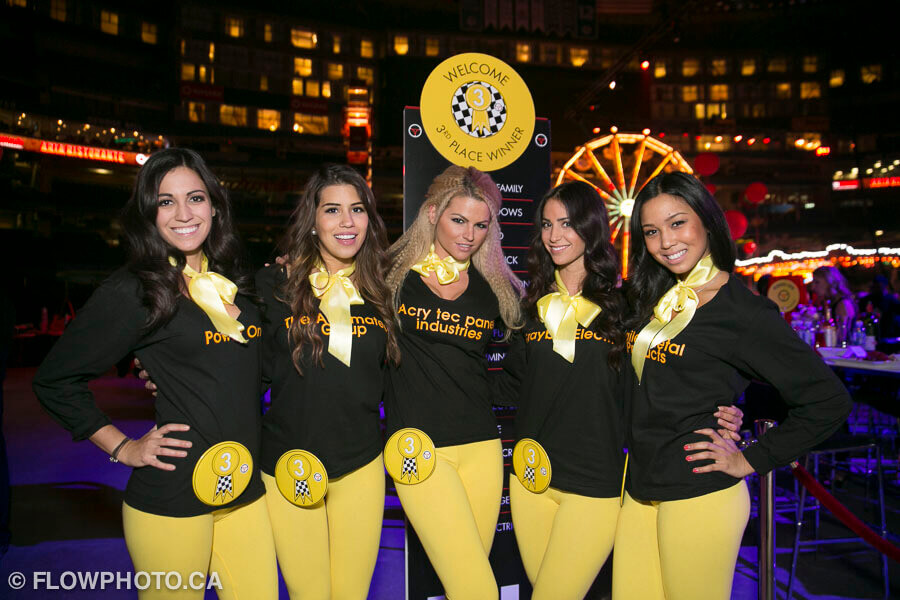 promo girls at a fundraising event