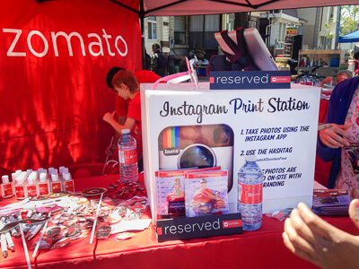 A hashtag printing activation for Zomato brand in Toronto