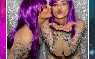a disco themed photo booth photo