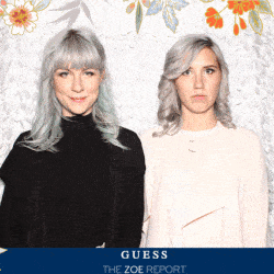 two ladies posing funny in the animated gif photo booth