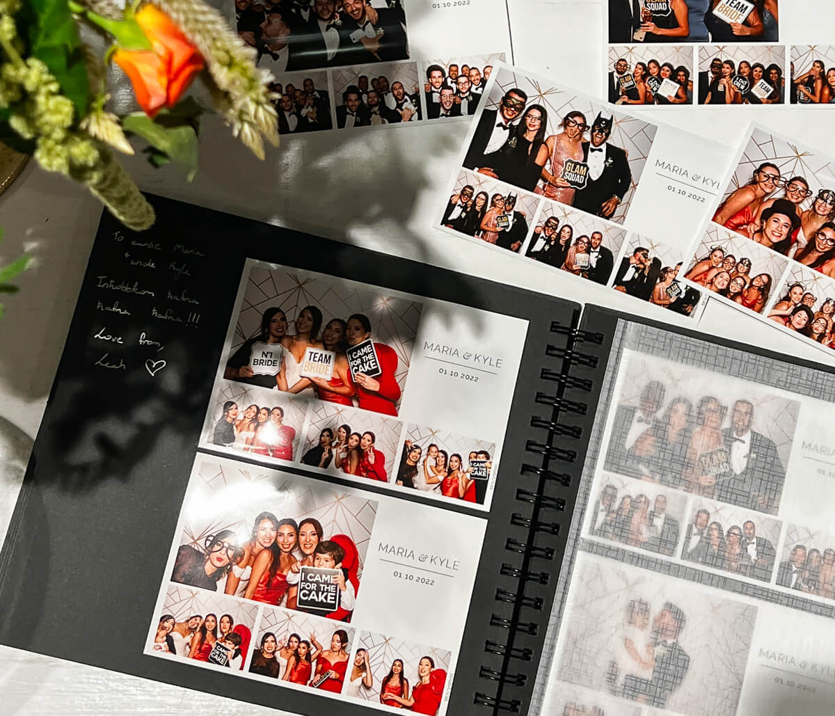 A wedding photo booth guest album
