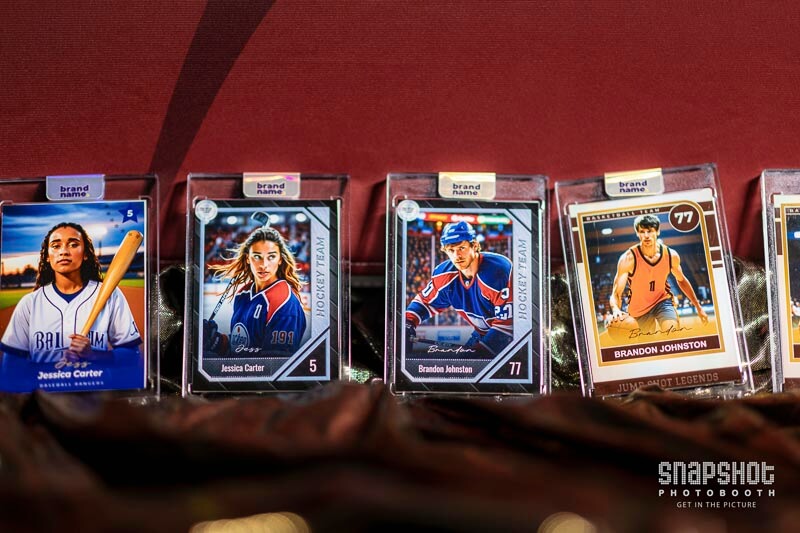 Snapshot-Photobooth-Trading-Card-Booth-7 trading cards on display