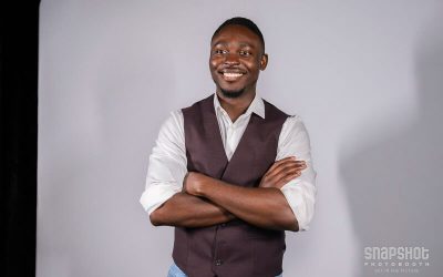 a man getting his headshot taken